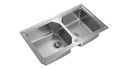 Teka Top/Flush stainless steel sink with two bowls and SilentSmart|Brooklyn 90 M-XP 2B