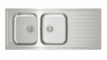 Teka Inset stainless steel sink with two bowls and one drainer|Classic 2B 1D