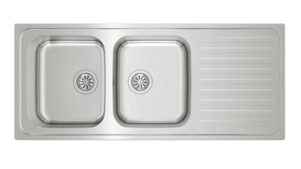 Teka Inset stainless steel sink with two bowls and one drainer|Classic 2B 1D